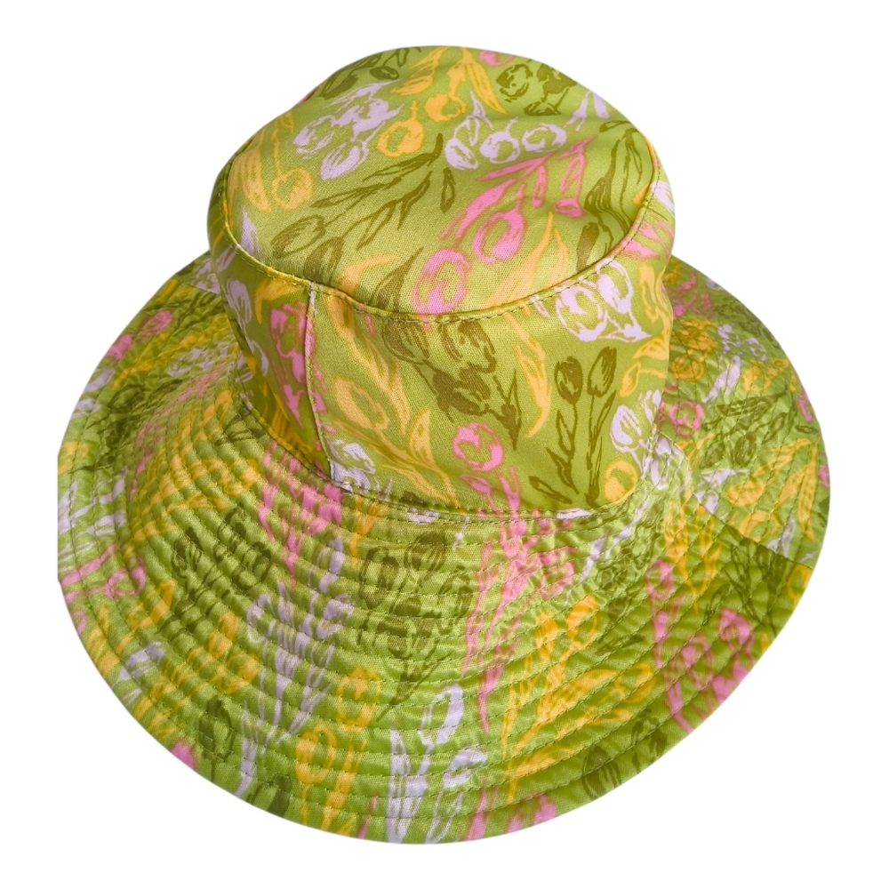 Sloggers Chartreuse Floral Garden Bucket Hat - 22 inch Band Gardencore